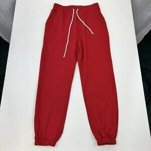 NWT Automet Womens Drawstring Jogger Sweatpants w/ Pockets Red Size M